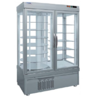 Refrigerated showcase 2 Doors with 7 rotating shelves7401 NFP Silver