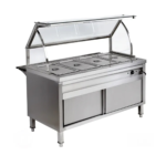 BAIN MARIE 4 GN GLASS TOP + CABINET EBMCG-150