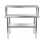 WORK TABLE 1 Under Shelf 100X70X90 flat top with 1 over shelf - WT1U100SV1