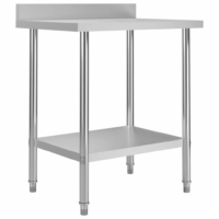 WORK TABLE WITH BACK SPLASH 80X70X85